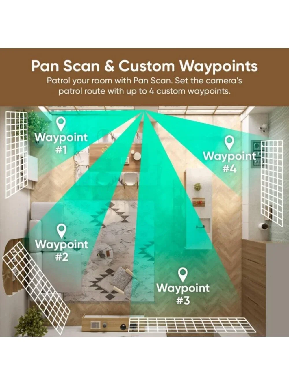 2-Pack Indoor/Outdoor 360° Smart Security Cameras with Color Night Vision